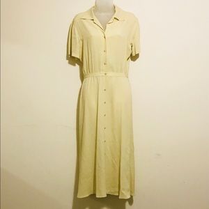 Vintage Pale Yellow Button Down Dress